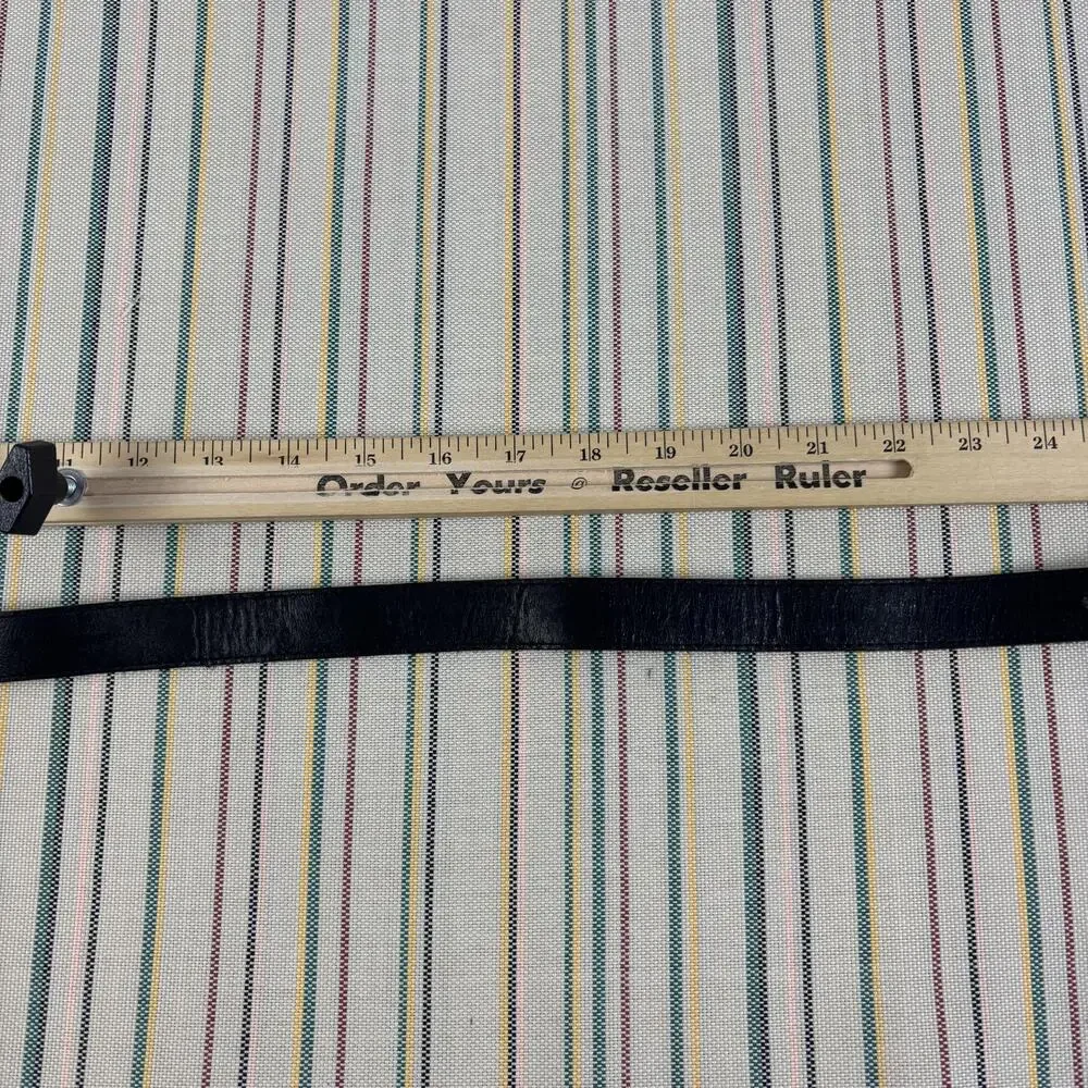 Justin Western Leather Belt Mens 26 Black Turquoise Oval Concho Silver Buckle